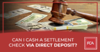 Settlement Check via Direct Deposit