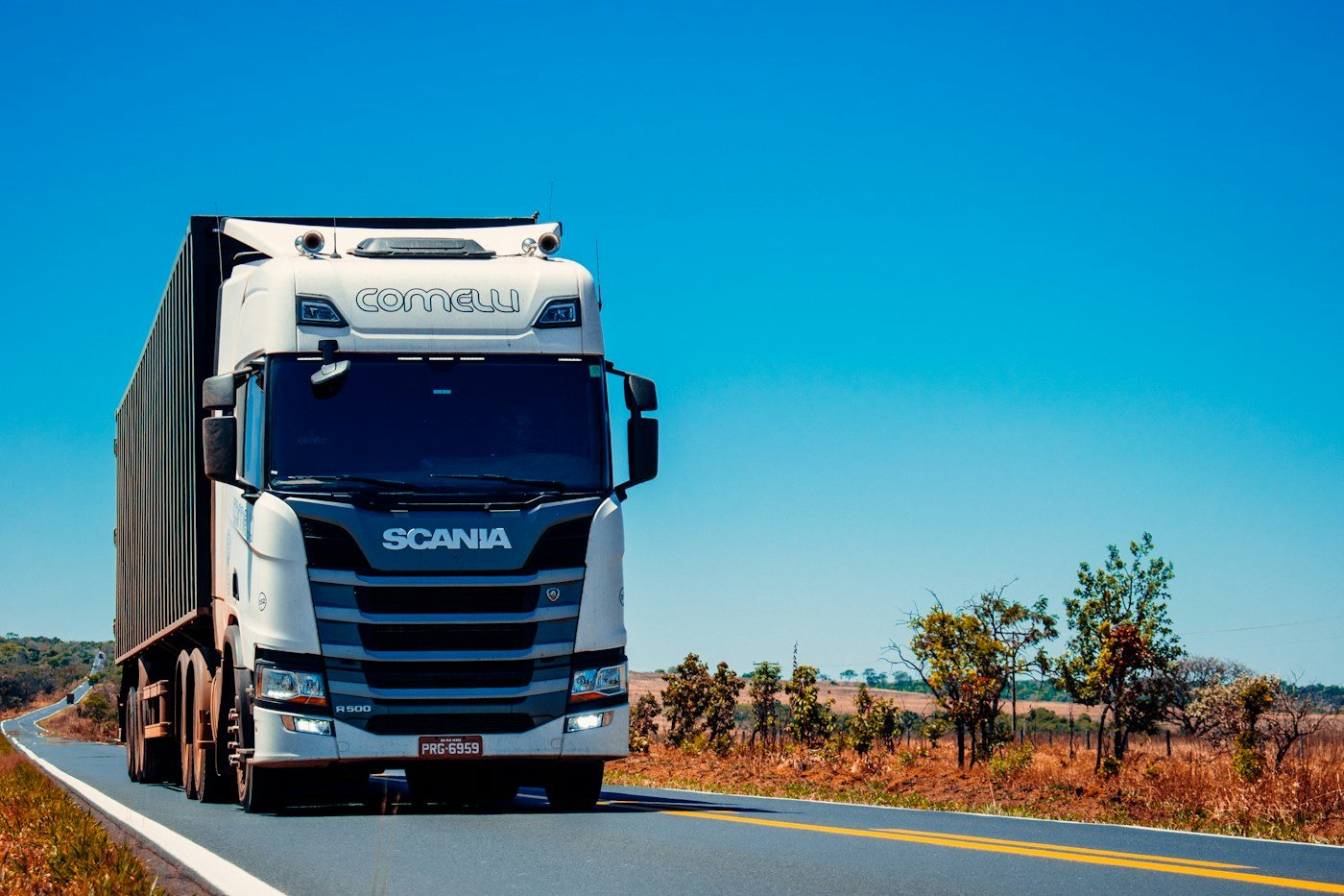 Commercial semi-truck on the highway representing a pending truck accident injury claim