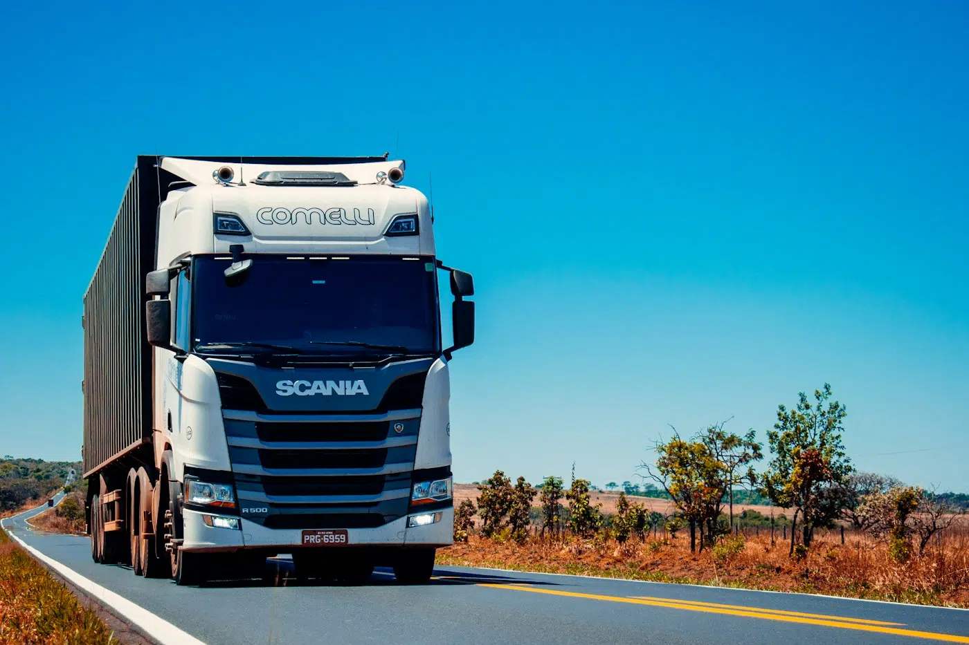Commercial semi-truck on the highway representing a pending truck accident injury claim